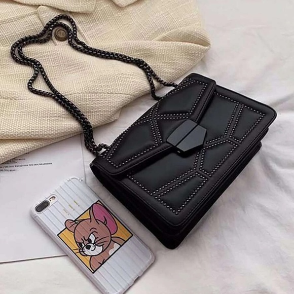 Studded Chain Evening Shoulder Crossbody Bag - Picture 5 of 14